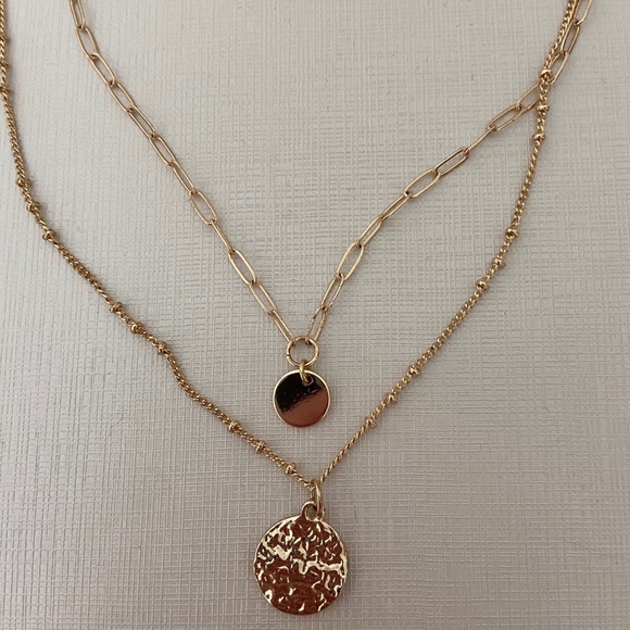 Gold Double Layered Charm Necklace- Bauble Sky - Picture 1 of 3